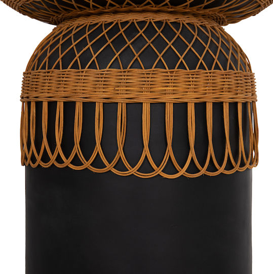 Prilep Rund Tisch Speisesaal aus Zement Black Velvet-Black Metal 60x60x76cm