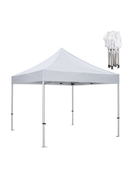 HomeMarkt Πτυσσόμενο Κιόσκι Κήπου Matthew Λευκό 3x3m