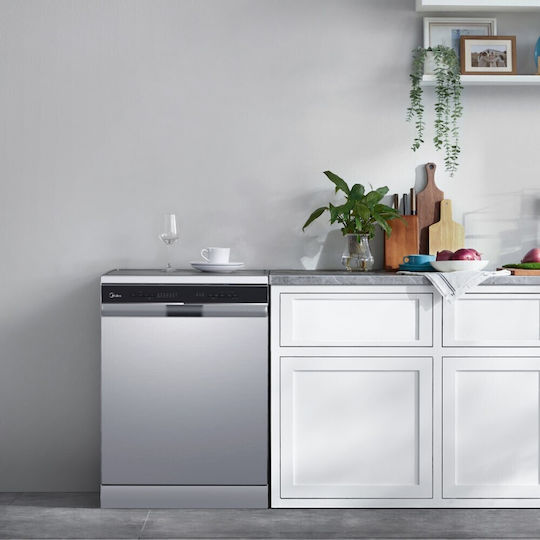 Midea Ελεύθερο Πλυντήριο Πιάτων για 14 Σερβίτσια Π59.8xY84.5εκ. Inox