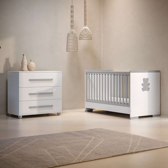 Casababy Smart Baby Furniture Set with Bed and Nursery Drawer White / Gray