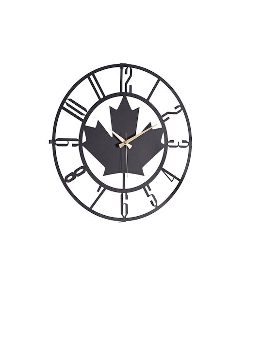 SteweHome Metallische Wanduhr Schwarz 50x50cm