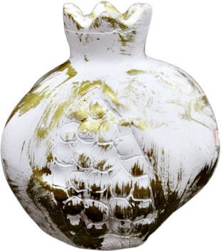 Gerakis Talismane Norocoase De Anul Nou De Birou Rodie Alb Din Tencuială 8x8.5cm