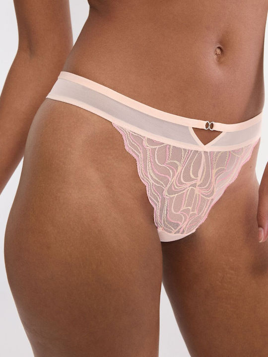 Palina Γυναικεία String 2Pack με Δαντέλα Porcelain