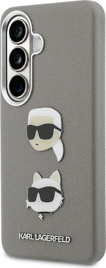 Karl Lagerfeld Saffiano Umschlag Rückseite Silikon Kunststoff Synthetisches Leder Silber Galaxy S26
