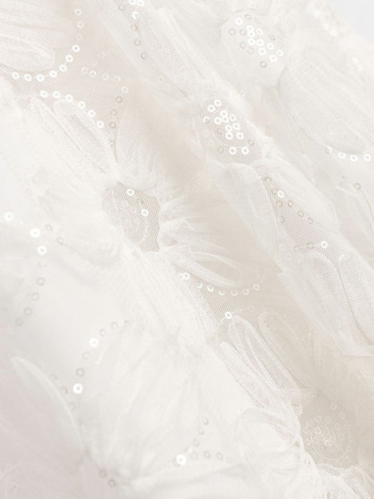 Girls Dress Sleeveless Tulle White