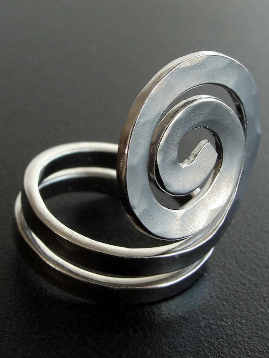 Handgefertigter Spirale Ring aus 925er Silber Größe 48