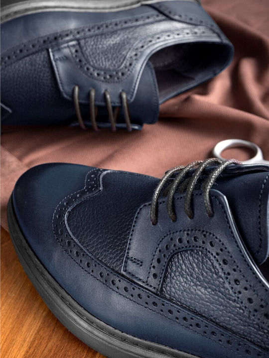 Leder Herren Freizeitschuhe Blau