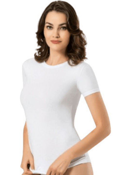Short Sleeve Cotton Women's Undershirts White 3Pack