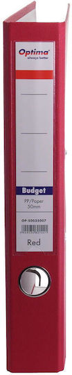 Biblioraft Optima A4 Lever Arch File Pp Paper Laminated Metal Edge 50 Mm Optima Budget Red
