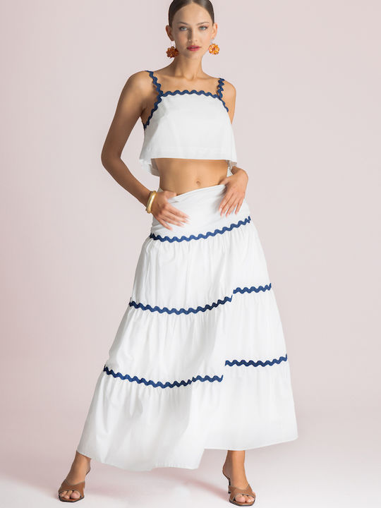 Women's Crop Top Cotton with Straps White