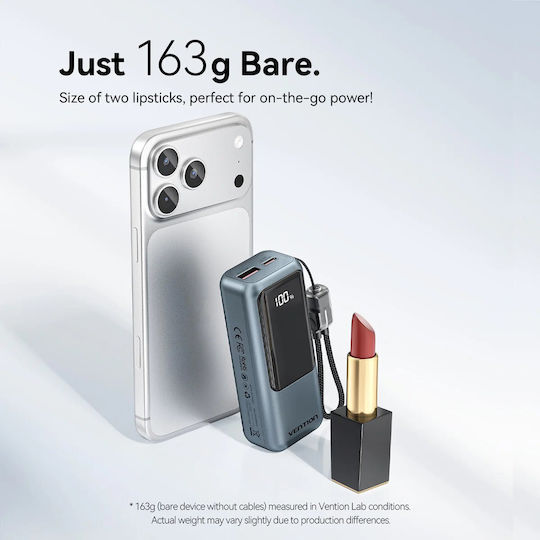 Vention Power Bank 10000mAh 22.5W with USB-A Port and USB-C Power Delivery Port