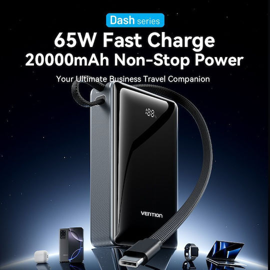 Vention Външна Батерия 20000mAh 65W Сива