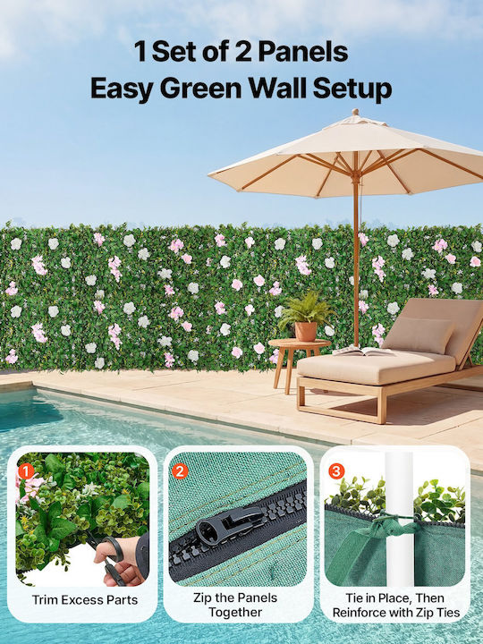 Vevor Luxury Artificial Flower Wall 2 Pieces 61 X 243.8 Cm Pet Friendly Rzzwqpjspjs3f1m0a001v0