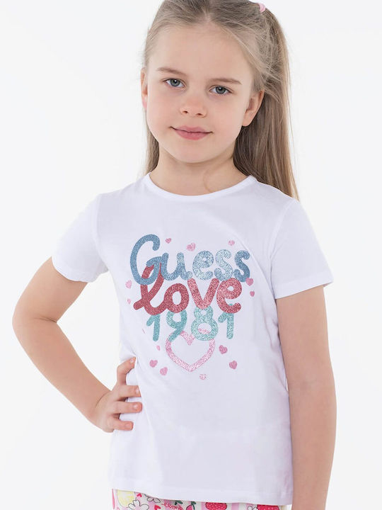 Guess Kinderoberteile T-Shirt Weiß
