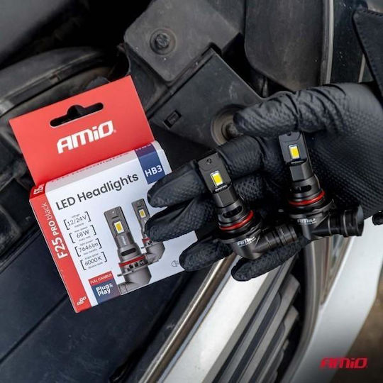 AMiO Λάμπες Αυτοκινήτου & Μοτοσυκλέτας HB3 Canbus LED 6000K Ψυχρό Λευκό 12-24V 68W 2τμχ