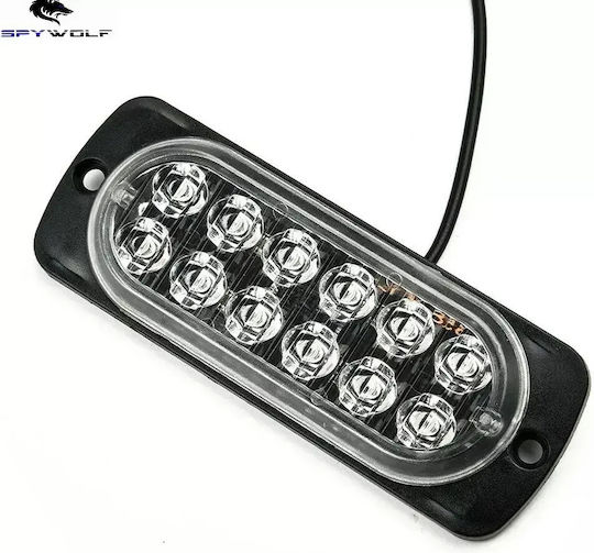 First-Class Led Strobe Volume Light Blue 12led 12/24v 6000lm 2 Pieces Tc-342