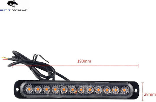 Spywolf First-Class Led Strobe Volume Light Red-Blue 12led 12/24v 6000lm 2 Pieces Tc-331