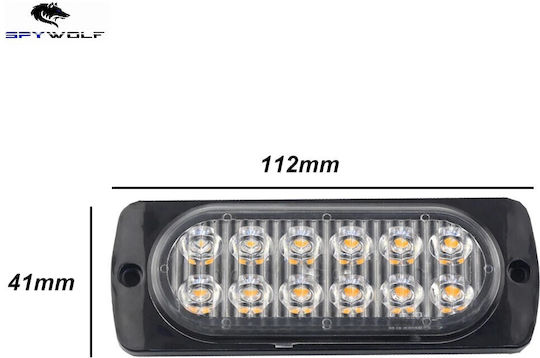 First-Class Led Strobe Volume Light Blue 12led 12/24v 6000lm 2 Pieces Tc-342
