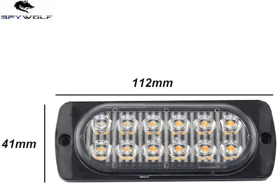Primă Clasă Led Stroboscop Lumini De Volum Roșii 12led 12/24v 6000lm 2 Bucăți Tc-348