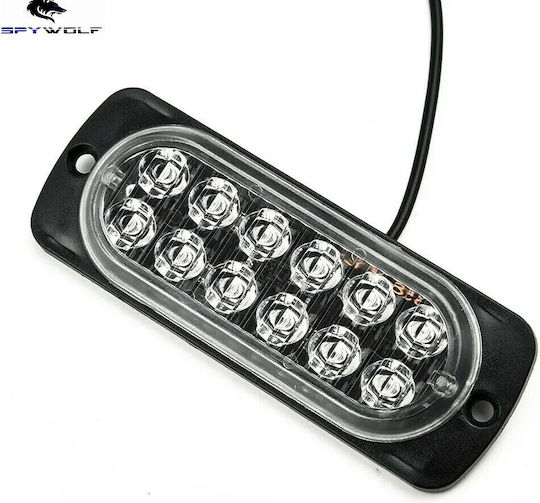 First-Class Led Strobe Volume Light White 12led 12/24v 6000lm 4 Pieces Tc-355