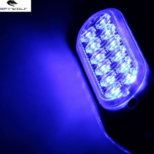 First-Class Led Strobe Volume Light Blue 12led 12/24v 6000lm 6 Pieces Tc-344