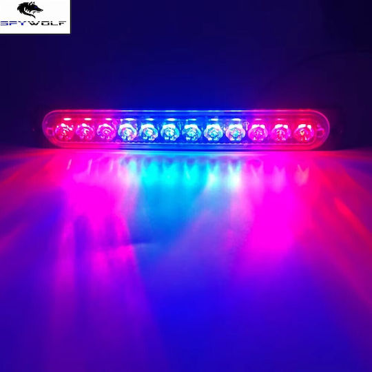 Spywolf First-class Led Strobe Φανάρι Όγκου Κόκκινο-Μπλε 12led 12/24v 6000lm 6 Τεμάχια Tc-333