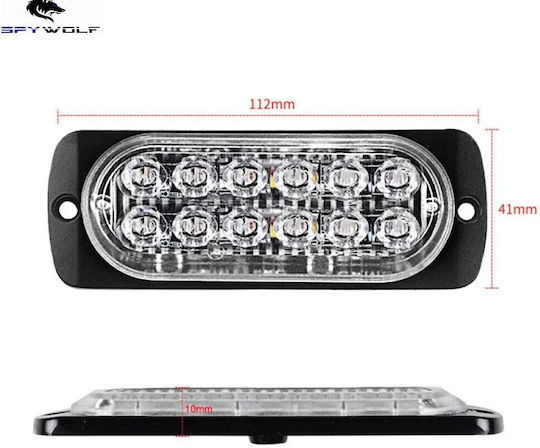First-Class Led Strobe Volume Light Blue 12led 12/24v 6000lm 8 Pieces Tc-345