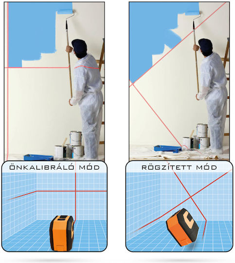 Αυτορυθμιζόμενο Γραμμικό Αλφάδι Laser 1.5V με Εύρος Εργασίας 10m