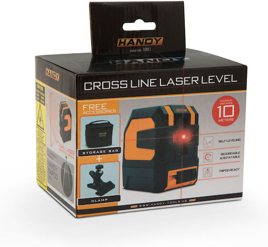 Αυτορυθμιζόμενο Γραμμικό Αλφάδι Laser 1.5V με Εύρος Εργασίας 10m