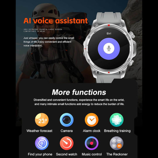 Microwear DK68 Smartwatch cu Pulsometru (Piele Neagră)