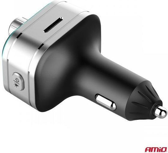 AMiO FM Transmitter Αυτοκινήτου με MicroSD / Type-C / USB / Bluetooth