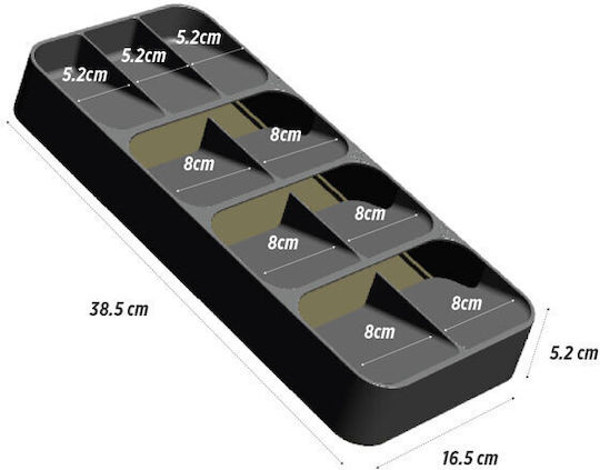 Raki Raki Schubladenteiler Für Besteck In Grau Farbe 16.5x39x5.2cm Raki Raki Schubladenteiler Für Besteck In Grau Farbe 16.5x39x5.2cm