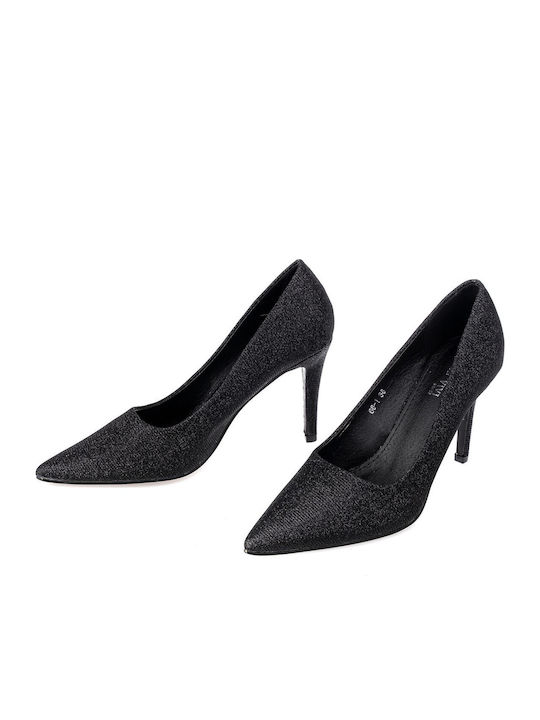 Spitze Zehe Pumps mit Stiletto Absatzdicke Schwarz