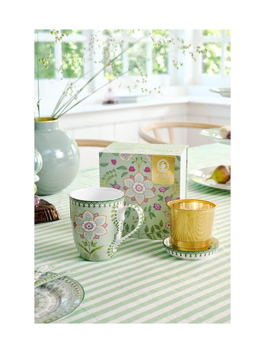 PiP Studio Lily & Lotus Κούπα Κεραμική Πράσινη 365ml