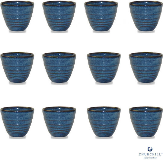 Churchill 1795 Stonecast Round Blue Porcelain Dip Serving Bowl Diameter 7cm 12 Pieces