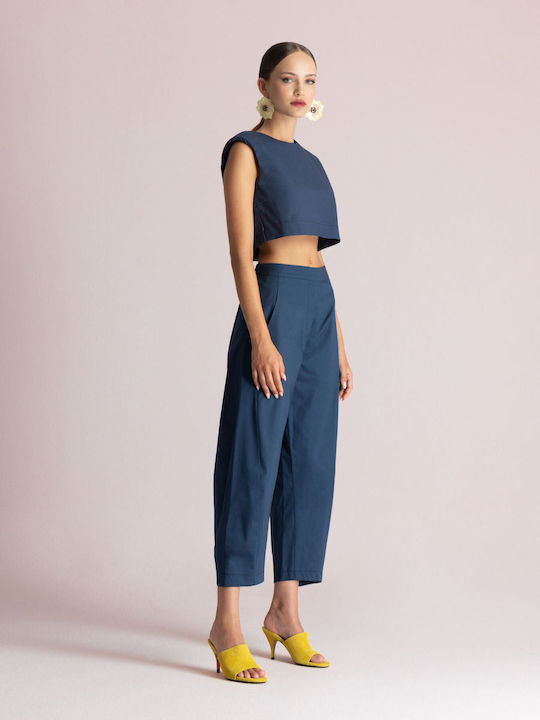 Damen Stoffhose Navy