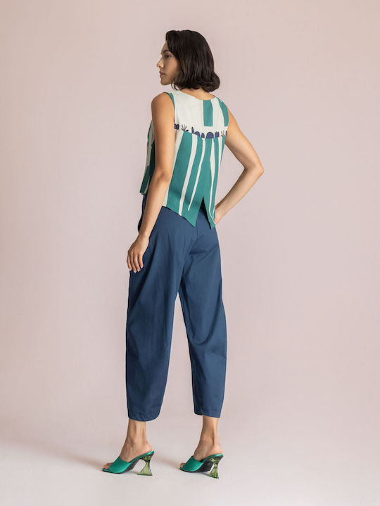 Damen Stoffhose Navy