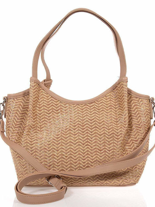 Rattanstasche Damen Schulter Tabak