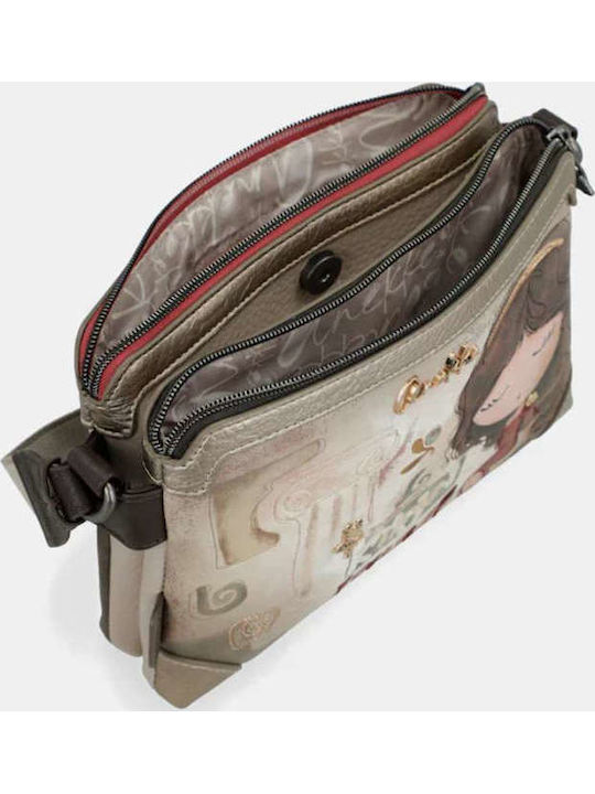 Damen Stoff Schulter Tasche Mehrfarbig