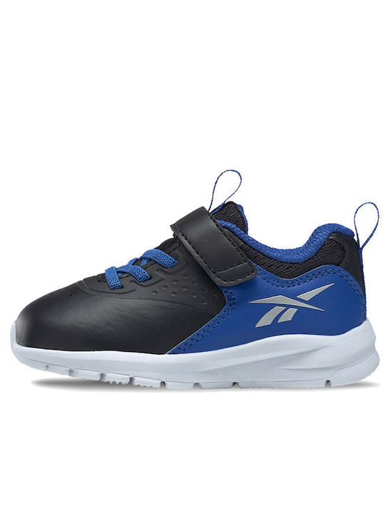 Rush Runner Rush Runner 4 Kids Sports Shoes Running with Hoop & Loop Closure Core Black / Court Blue / Silver Metallic