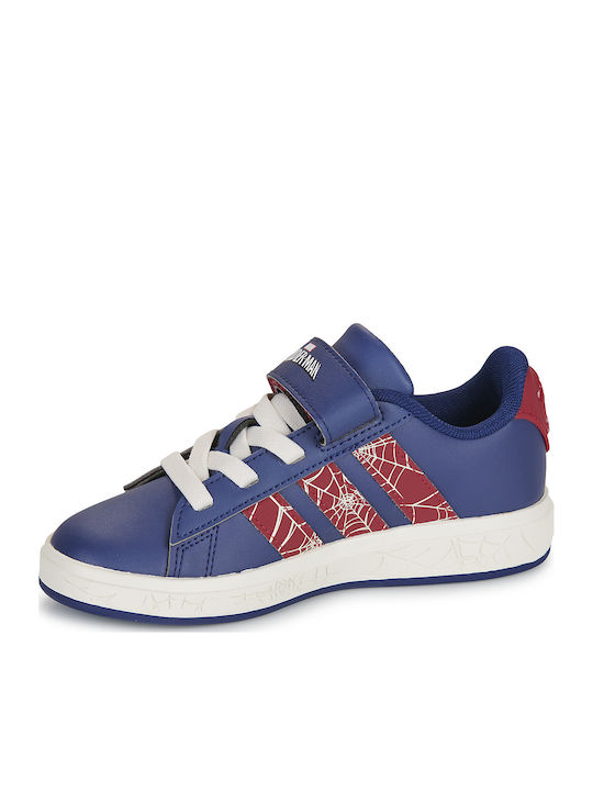 Grand Court Kids Sneakers with Hoop & Loop Closure Blue