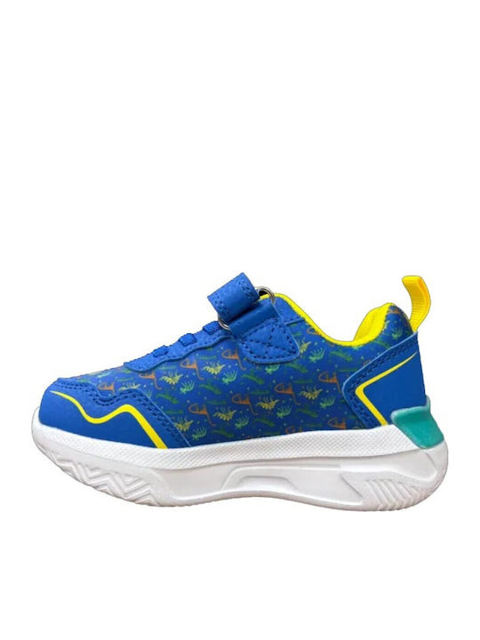 Παιδικά Sneakers με Σκρατς & Φωτάκια Μπλε