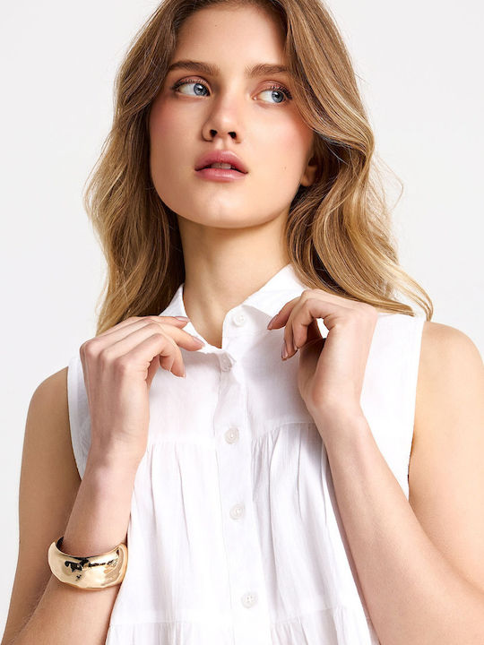 Sleeveless Women's Shirt White Monochrome