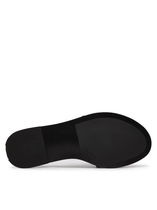 Leather Women's Flat Sandals Black Regular Fit