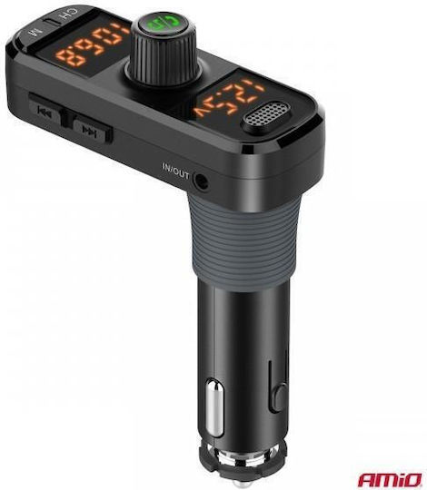 AMiO FM Transmitter Αυτοκινήτου με MicroSD / Type-C / Bluetooth / USB