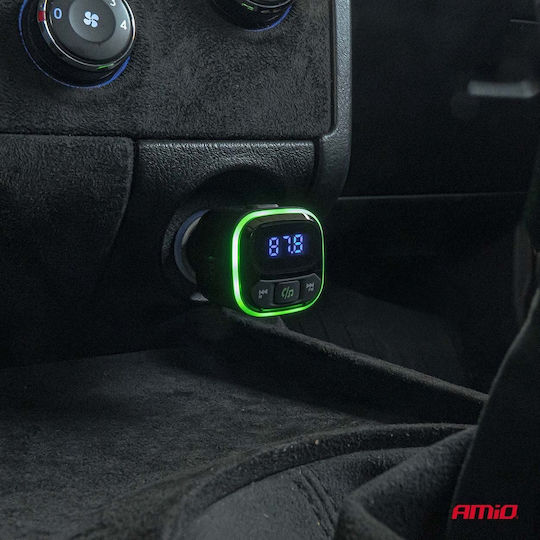 AMiO Car FM Transmitter with MicroSD Type-C USB Bluetooth