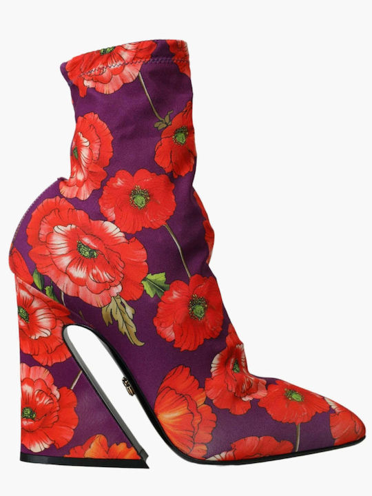 Leder Damen Stiefeletten Knöchel Lila