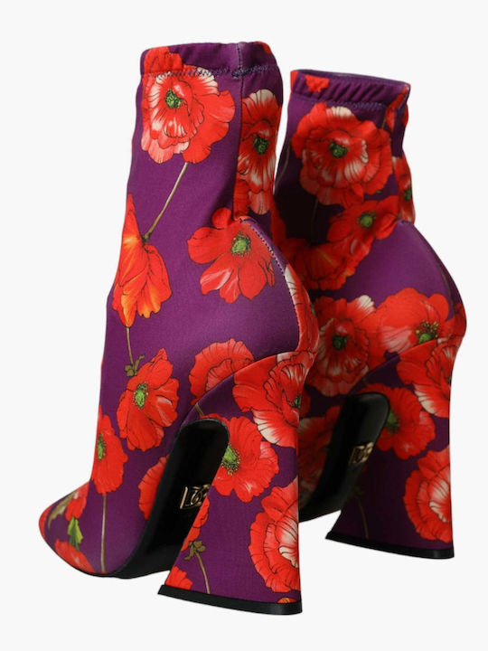 Leder Damen Stiefeletten Knöchel Lila