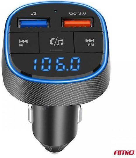 AMiO Car FM Transmitter with USB Bluetooth