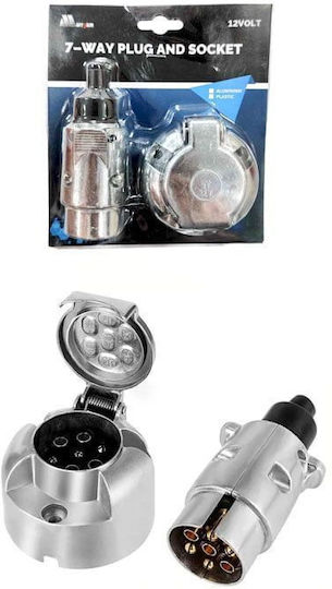 Stecker Trailer Steckdose Rümoelkuemmen Metallisches Abdeckung 7 Pol 12v 7-Wege Plug Steckdose